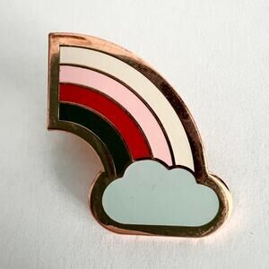 Pintrill 2017 Rainbow and Cloud Enamel Pin on Gold Tone Backing